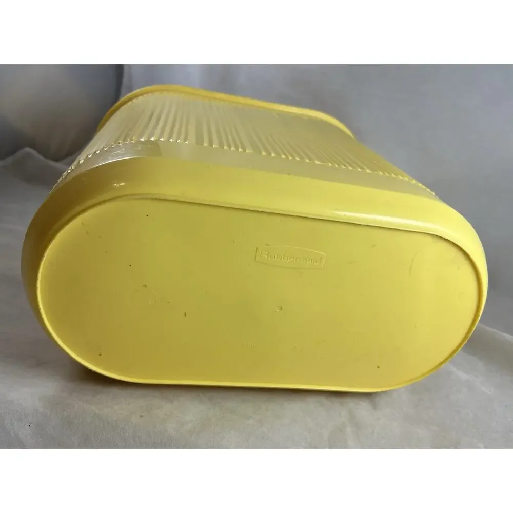 Rubbermaid Ribbed Wastebasket Yellow Trash Can #2954 Vintage 1982